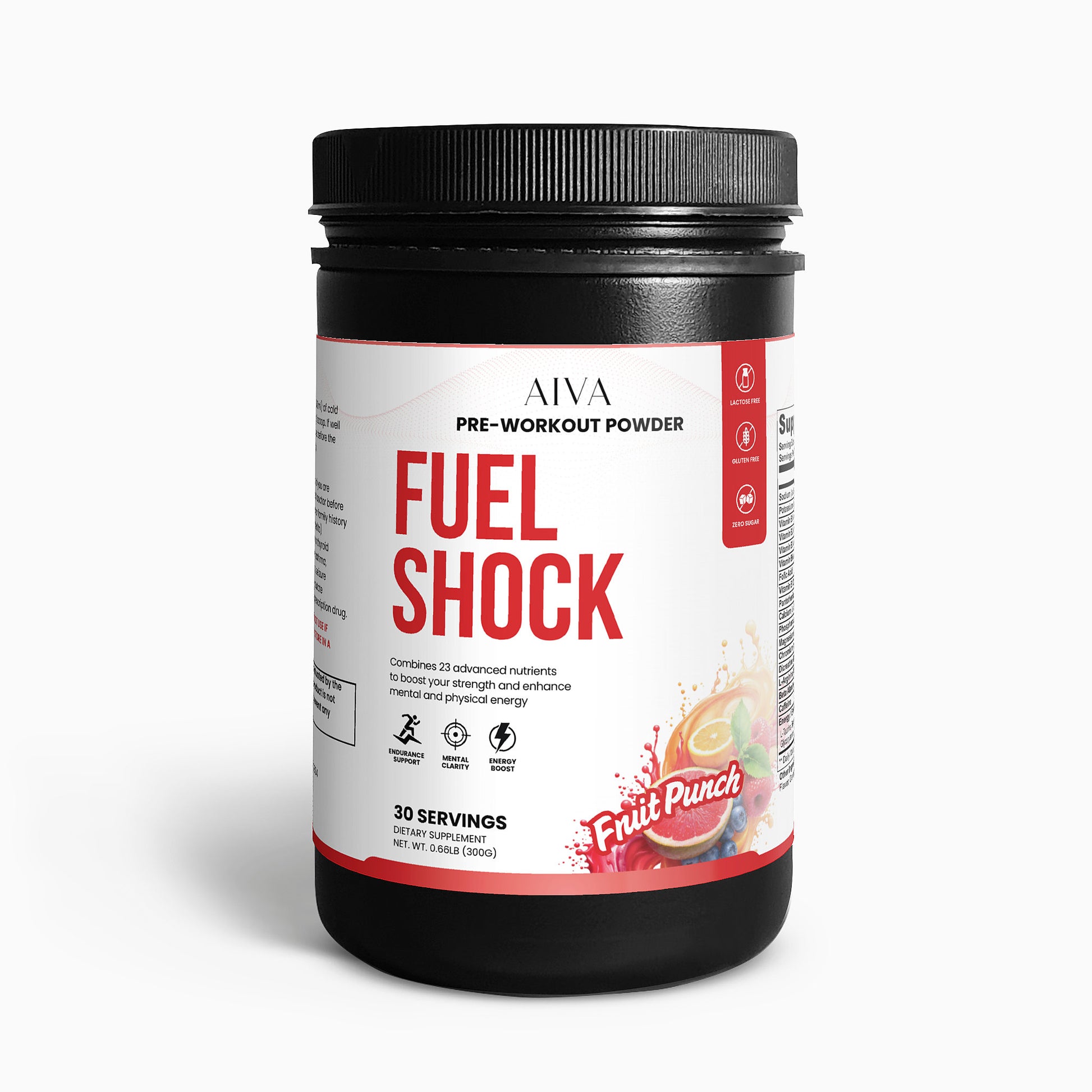 AIVA Fuel Shock Pre-Workout Powder (Fruit Punch)