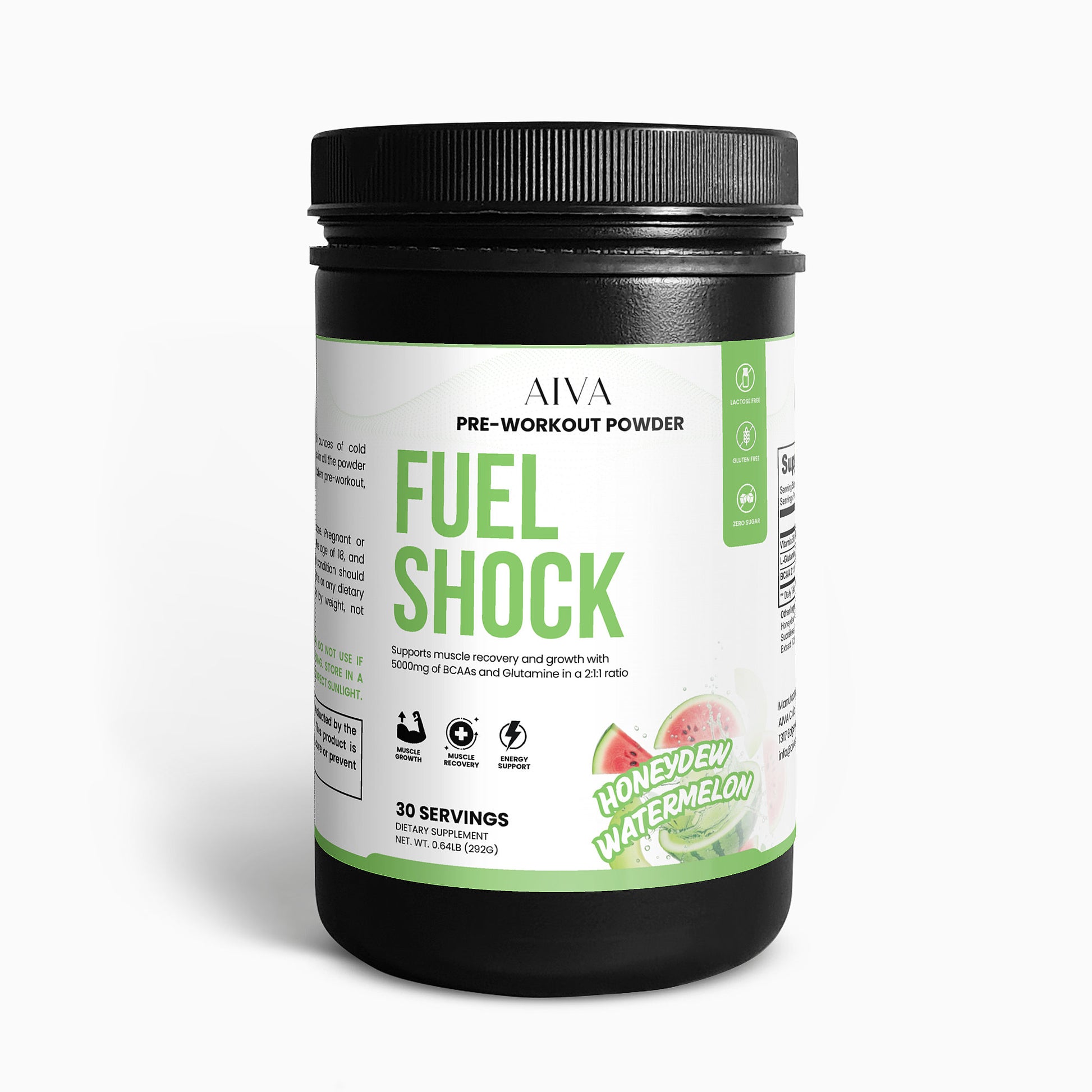 AIVA Fuel Shock Pre-Workout Powder (Honeydew Watermelon)