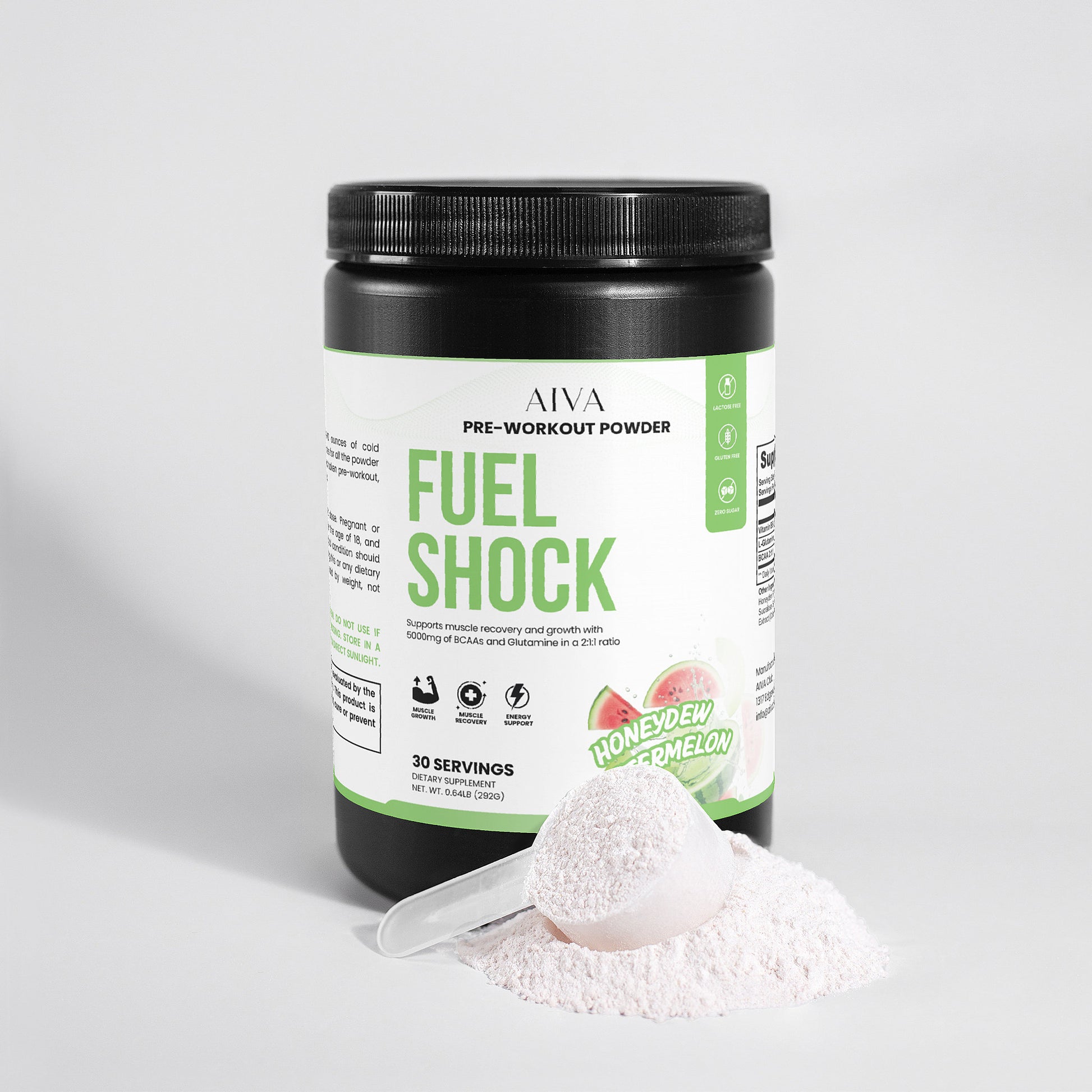 AIVA Fuel Shock Pre-Workout Powder (Honeydew Watermelon)