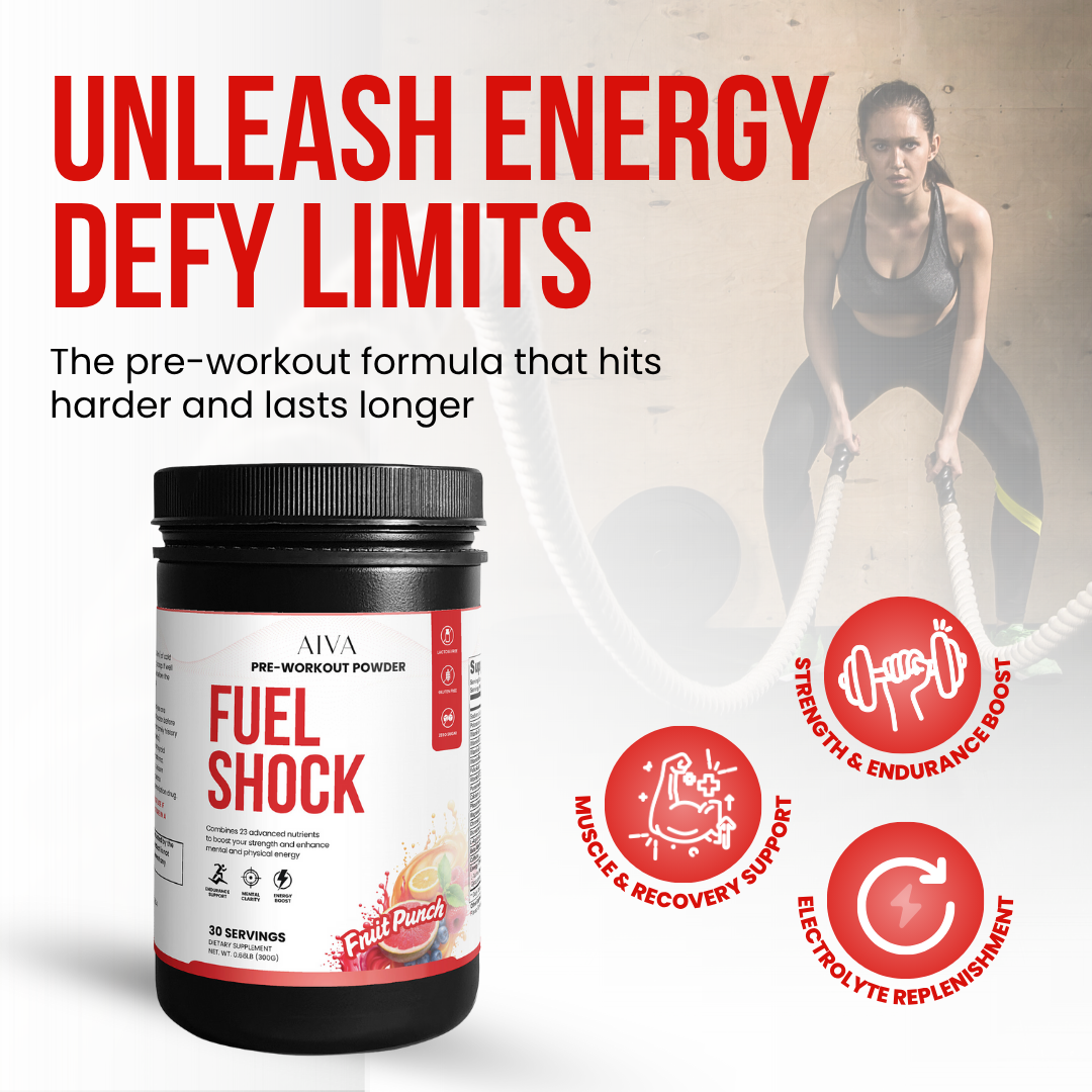 AIVA Fuel Shock Pre-Workout Powder (Fruit Punch)