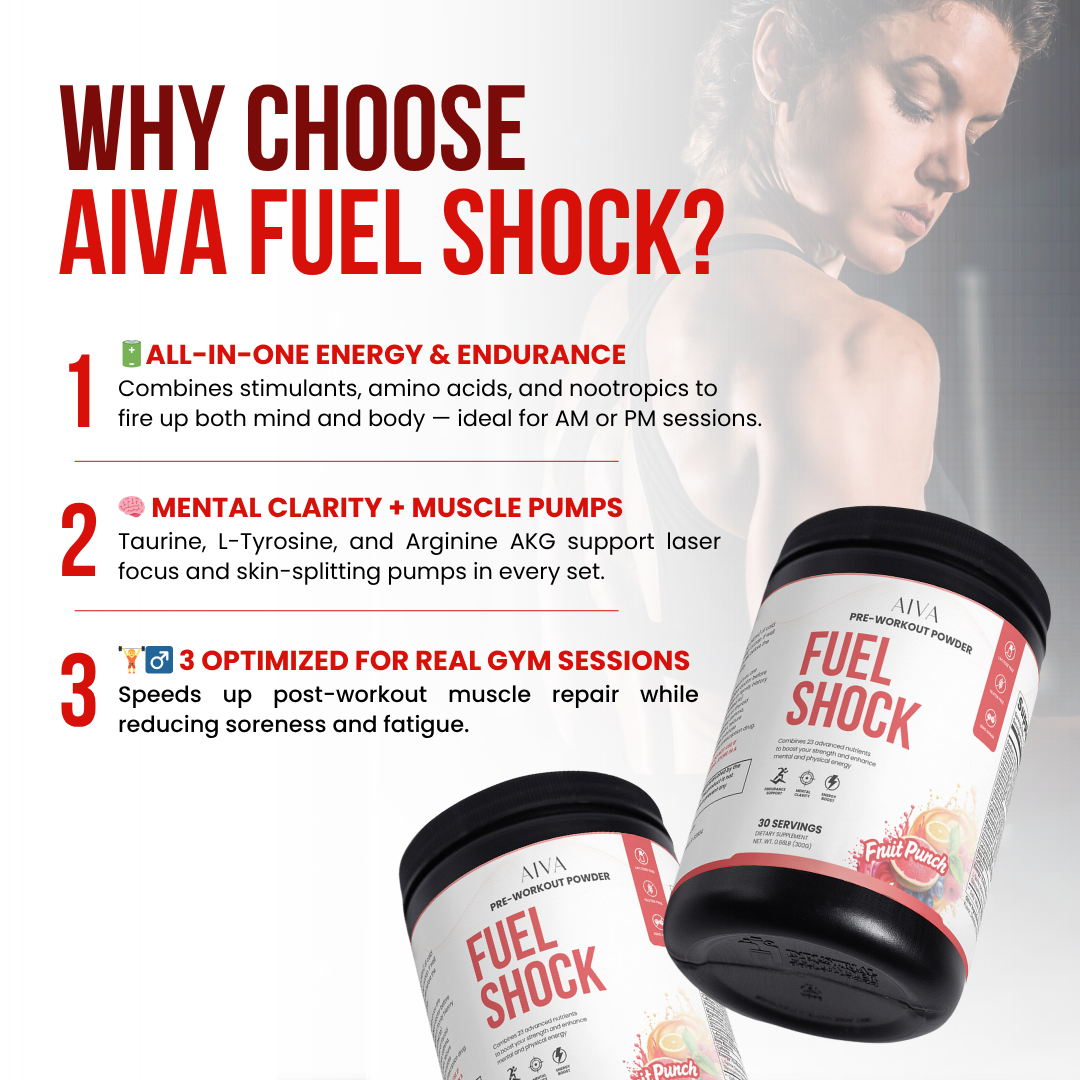 AIVA Fuel Shock Pre-Workout Powder (Fruit Punch)